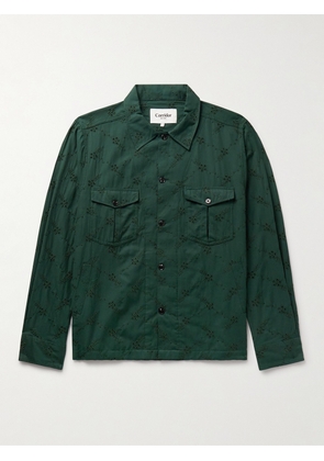 Corridor - Broderie Anglaise Cotton Overshirt - Men - Green - S