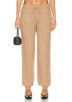 Helsa Taiki Cable Pants in Cinnamon - Brown. Size M (also in S, XS, XXS).