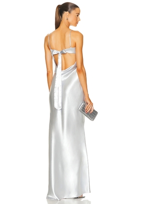 LPA Finelli Maxi Dress in Silver - Metallic Silver. Size L (also in M, S).
