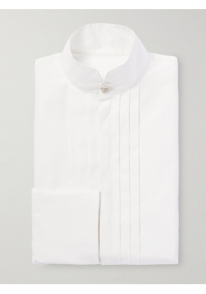 SAINT LAURENT - Grandad-Collar Bib-Front Cotton-Poplin Tuxedo Shirt - Men - White - 38