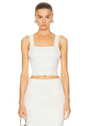 SIMKHAI Carter Tank Top in Ivory - Ivory. Size L (also in S, XS).