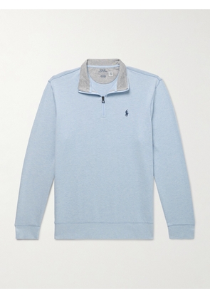 Polo Ralph Lauren - Logo-Embroidered Cotton-Blend Jersey Half-Zip Sweatshirt - Men - Blue - XS