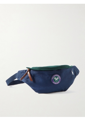 Polo Ralph Lauren - Wimbledon Leather-Trimmed Logo-Appliquéd Canvas Belt Bag - Men - Blue