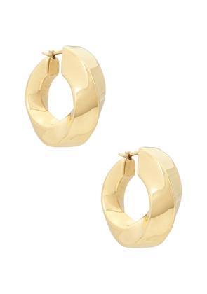 Bottega Veneta Circle Earring in Gold - Metallic Gold. Size all.