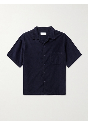 Les Tien - Camp-Collar Cotton-Corduroy Shirt - Men - Blue - XS