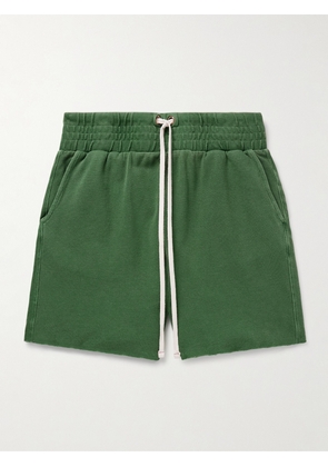 Les Tien - Yacht Straight-Leg Garment-Dyed Cotton-Piqué Drawstring Shorts - Men - Green - S