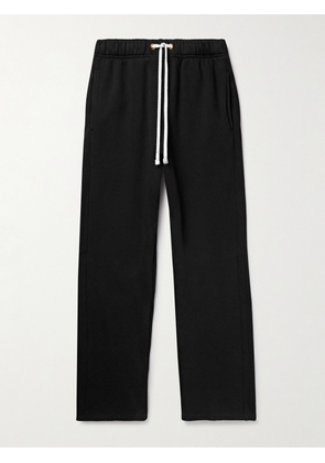 Les Tien - Straight-Leg Garment-Dyed Cotton-Jersey Sweatpants - Men - Black - S