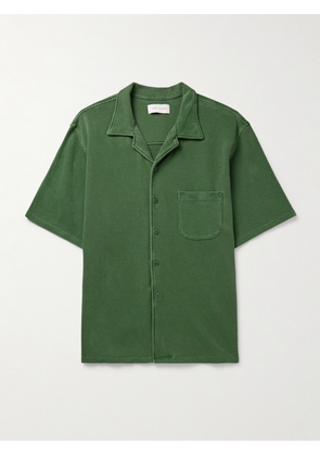 Les Tien - Camp-Collar Cotton-Piqué Shirt - Men - Green - XS