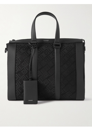 FERRAGAMO - Leather-Trimmed Logo-Jacquard Canvas Tote Bag - Men - Black
