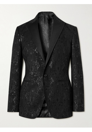 Etro - Silk-Trimmed Paisley-Jacquard Wool-Blend Tuxedo Jacket - Men - Black - IT 46