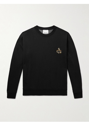 Marant - Mikoe Logo-Embroidered Cotton-Blend Jersey Sweatshirt - Men - Black - XS