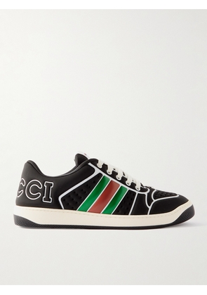 Gucci - Screener Logo-Embossed Rubber-Trimmed Neoprene Sneakers - Men - Black - UK 6