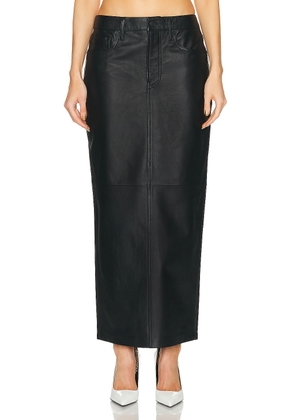 WARDROBE.NYC Leather Column Skirt in Black - Black. Size M (also in S, XS).
