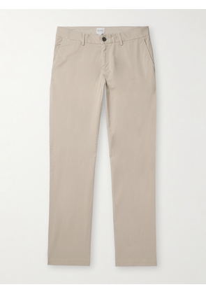 Sunspel - Straight-Leg Garment-Dyed Cotton-Blend Twill Chinos - Men - Neutrals - 32W 32L