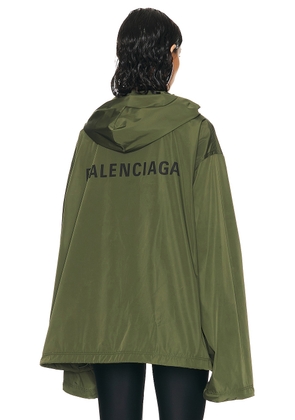 Balenciaga Hooded Rain Jacket in Khaki - Green. Size 1 (also in 3, 4).