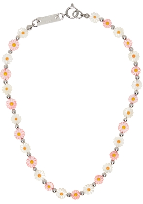IN GOLD WE TRUST PARIS SSENSE Exclusive Pink & White Flower Necklace