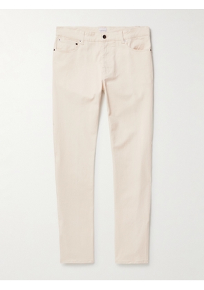 Sunspel - Slim-Fit Stretch-Cotton Drill Trousers - Men - Neutrals - 30W 32L