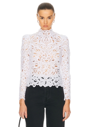 Isabel Marant Delphi Blouse in White - White. Size 34 (also in 36, 38, 40, 42).