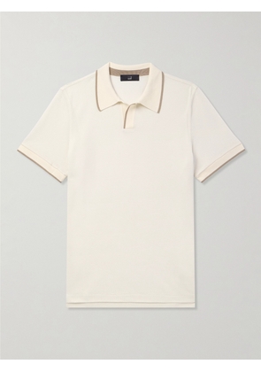 Dunhill - Cotton and Silk-Blend Piqué Polo Shirt - Men - Neutrals - S