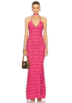 Blumarine Knit Maxi Dress in Red Bud - Pink. Size L (also in ).