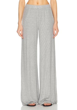 SPRWMN Rib Wide Leg Pant in Heather Grey - Grey. Size M (also in S).