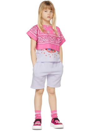 Maison Mangostan Kids Pink Bandana T-Shirt