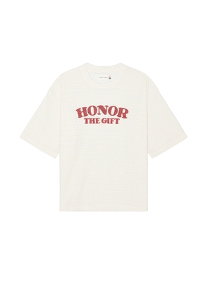 Honor The Gift A-spring Stripe Box Tee in Bone - Cream. Size L (also in XL/1X).