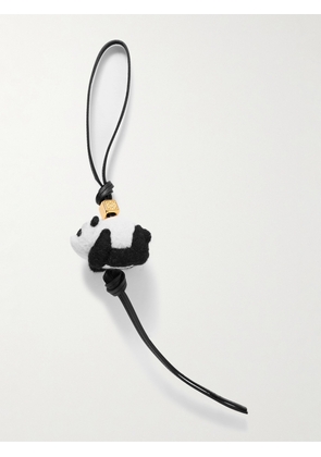 LOEWE - Panda Felt, Leather and Gold-Tone Bag Charm - Men - Black