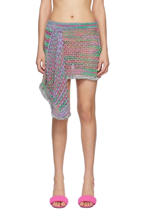 The Attico Multicolor Asymmetric Miniskirt