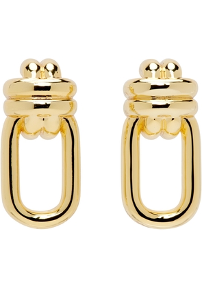 ANINE BING Gold Signature Link Double Cross Earrings