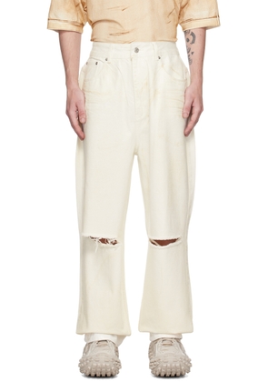 We11done White Foil Coated Jeans