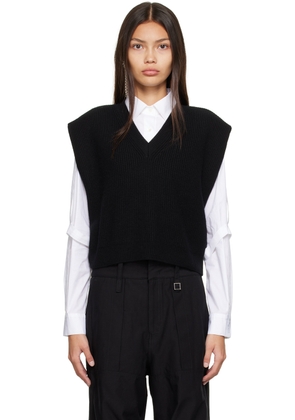 WOOYOUNGMI Black V-Neck Sweater Vest