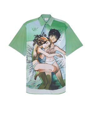 VETEMENTS Anime Short Sleeved Shirt in Green - Green. Size L (also in S).