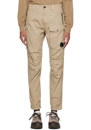 C.P. Company Beige Garment-Dyed Trousers