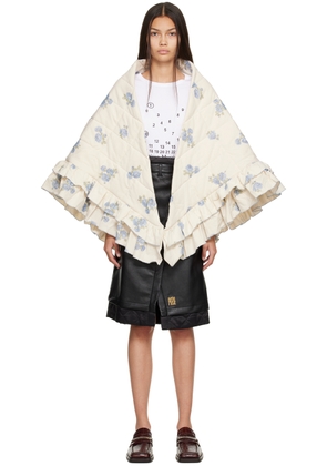 Martine Rose Off-White Double Frill Scarf