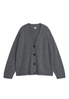 Cashmere-Wool Cardigan - Grey