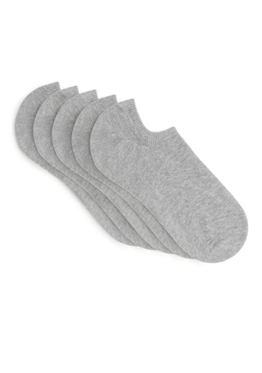 Sneaker Socks, 5 Pairs - Grey