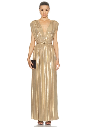 Norma Kamali Athena Gown in Gold - Metallic Gold. Size S (also in XS).