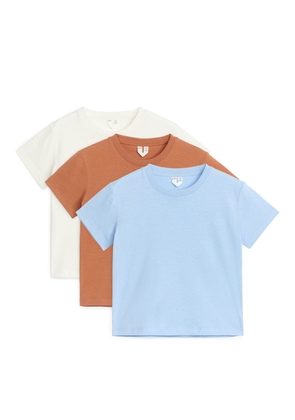 Crew-Neck T-Shirt Set of 3 - Blue