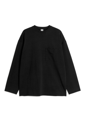 Mercerised Long-Sleeve T-Shirt - Black