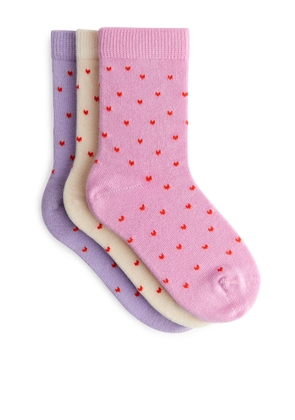Cotton Socks Set of 3 - Pink