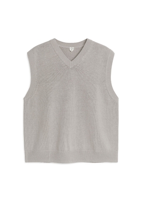 Knitted Linen Cotton Vest - Grey