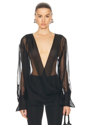 Givenchy Draped Shirt in Black - Black. Size 38 (also in 40).