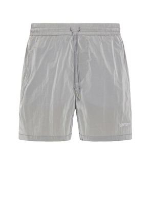 Carhartt WIP Tobes Swim Trunks in Sonic Silver & White - Grey. Size M (also in S, XL/1X).