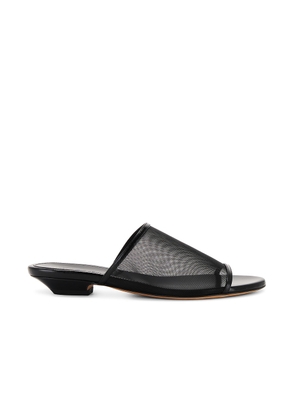 KHAITE Marion Slide Flat Sandal in Black - Black. Size 39 (also in ).