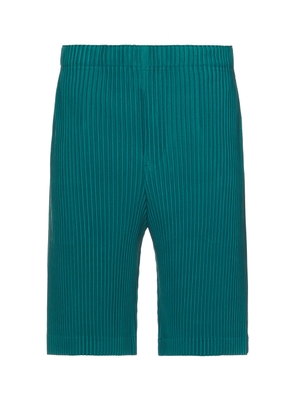 Homme Plisse Issey Miyake Pleated Shorts in Teal Green - Teal. Size 2 (also in 3).