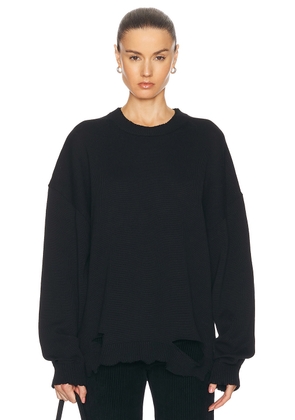 Helmut Lang Crewneck Sweater in Black - Black. Size L (also in M, S, XS).