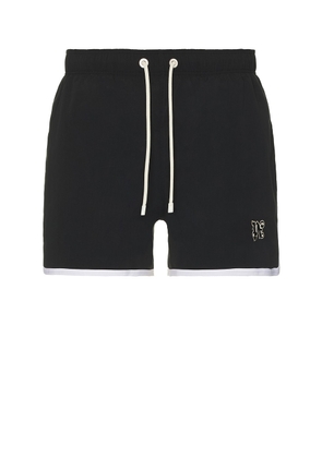 Palm Angels Pa Monogram Swimshort in Black - Black. Size L (also in M, S, XL/1X).