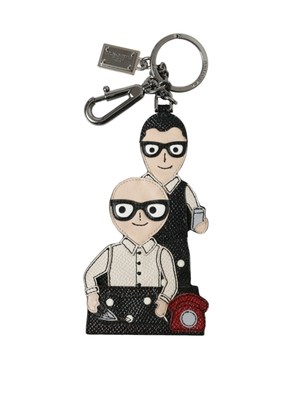 Dolce & Gabbana Leather Dominico Stefano #DGFAMILY Logo Badge Keychain