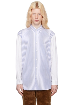 Comme des Garçons Shirt Blue & White Striped Shirt